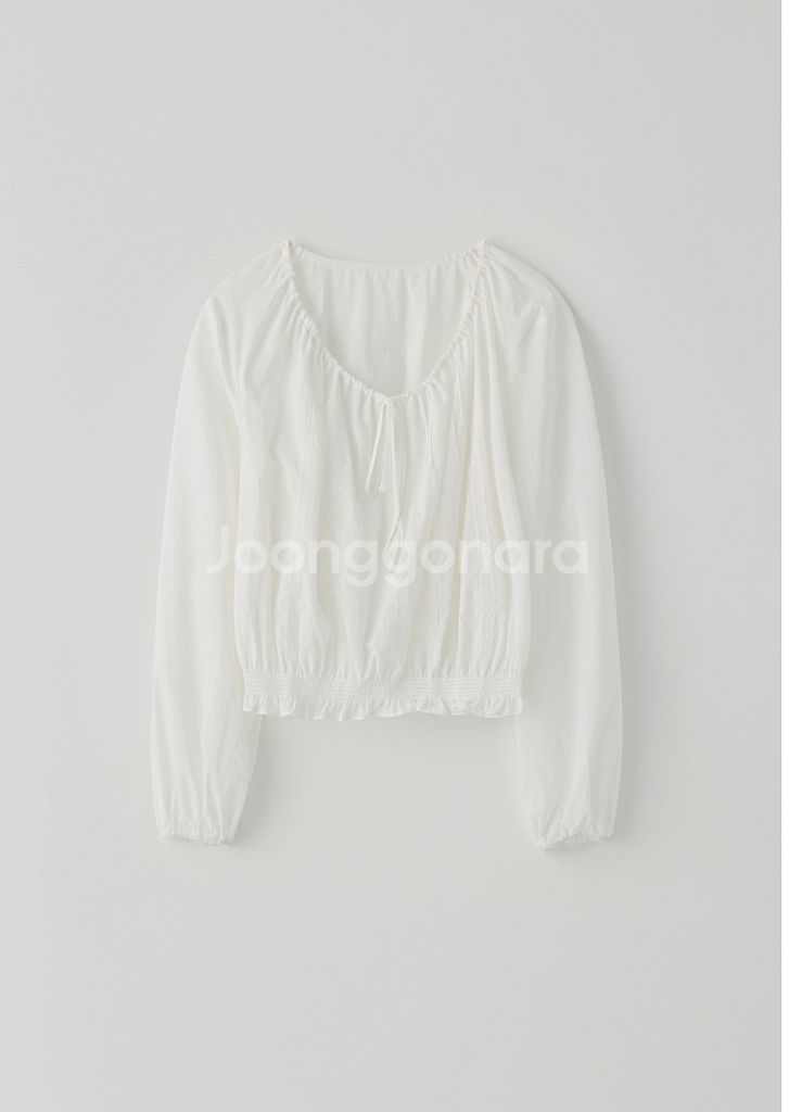 타낫 Lumen tie blouse (ivory)새상품--0