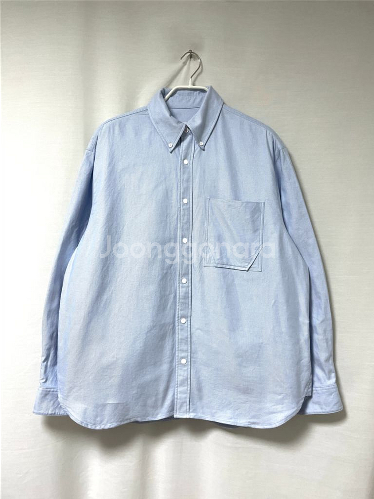 솔리드옴므 오버핏 옥스포드 하늘색 워크셔츠 겸 자켓--0