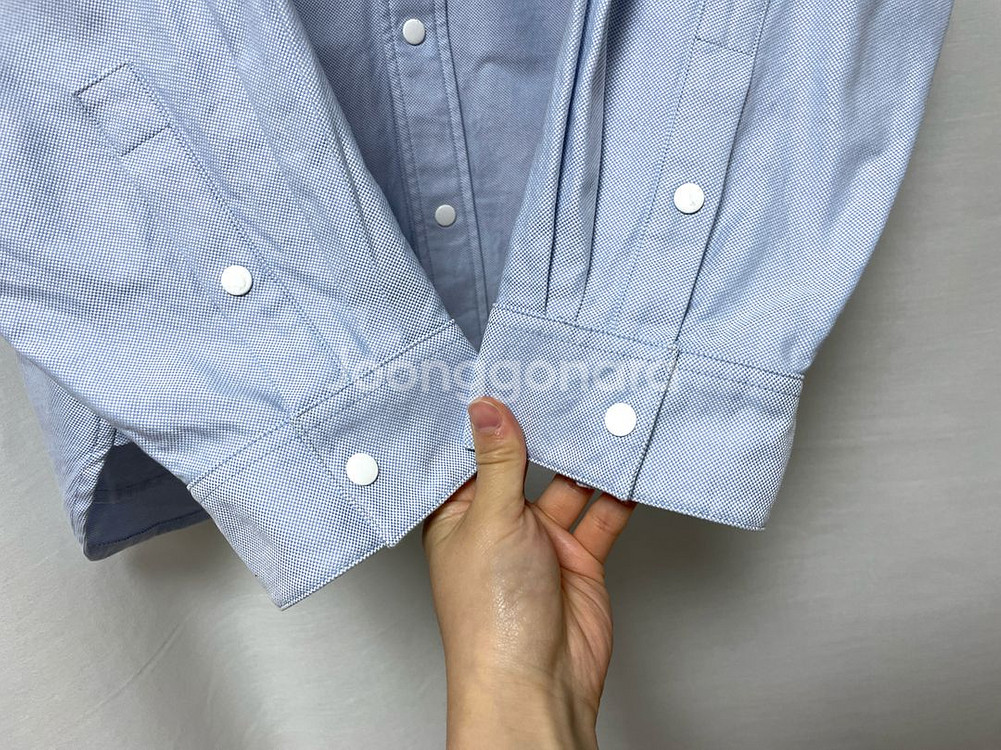 솔리드옴므 오버핏 옥스포드 하늘색 워크셔츠 겸 자켓--3
