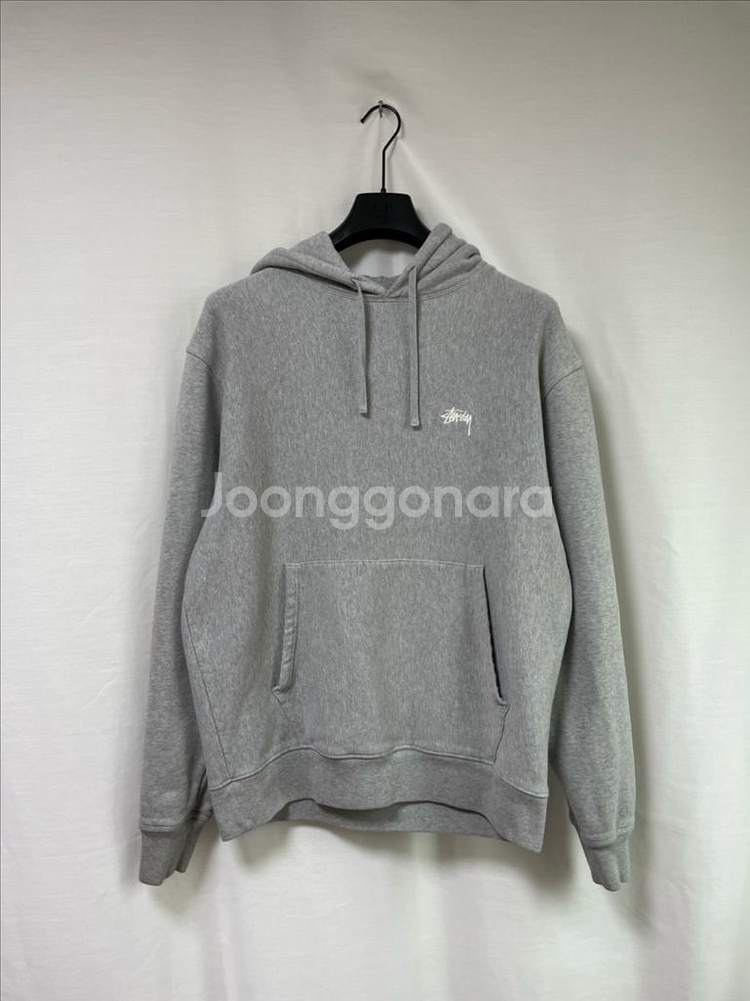 스투시 남녀공용 기모 후드티 _ 그레이 L--10