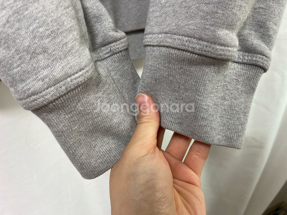 스투시 남녀공용 기모 후드티 _ 그레이 L--14