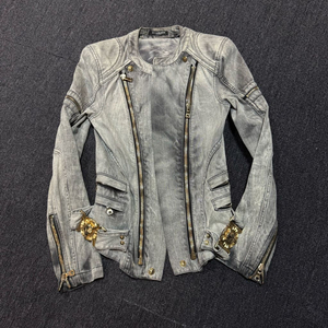 BALMAIN 발망 산다라박 데님 바이커 자켓