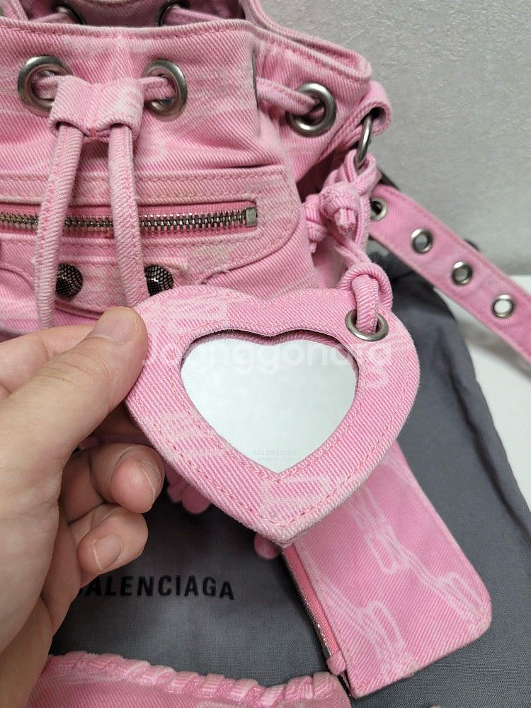 (한정판/A+)발렌시아가 르 카콜 데님 버킷 숄더백--6