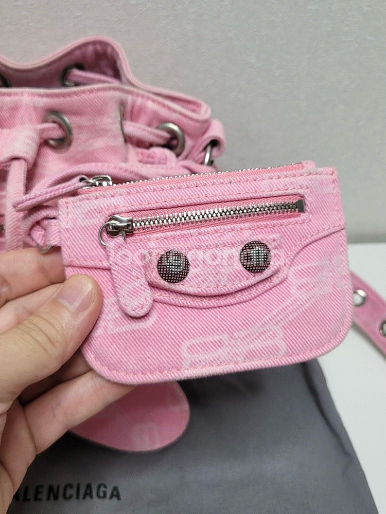 (한정판/A+)발렌시아가 르 카콜 데님 버킷 숄더백--7