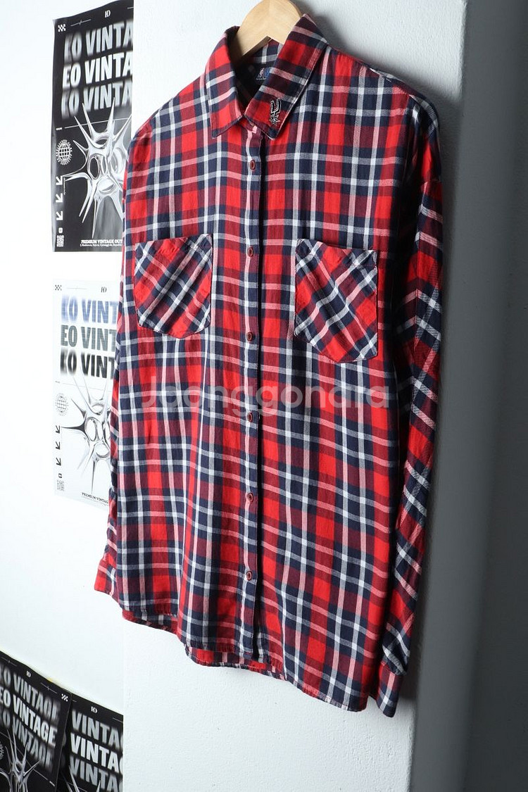 W(XS) NBA 엔비에이 셔츠 남방 스퍼스 체크--0