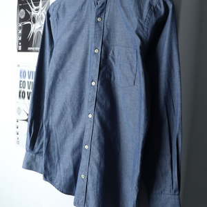 (XS-S) 타미힐피거 셔츠 남방 블루 무지 솔리드