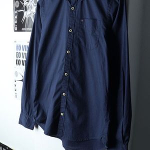 (XS-S) 타미힐피거 셔츠 남방 도트패턴 블루