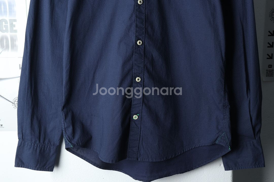 (XS-S) 타미힐피거 셔츠 남방 도트패턴 블루--3