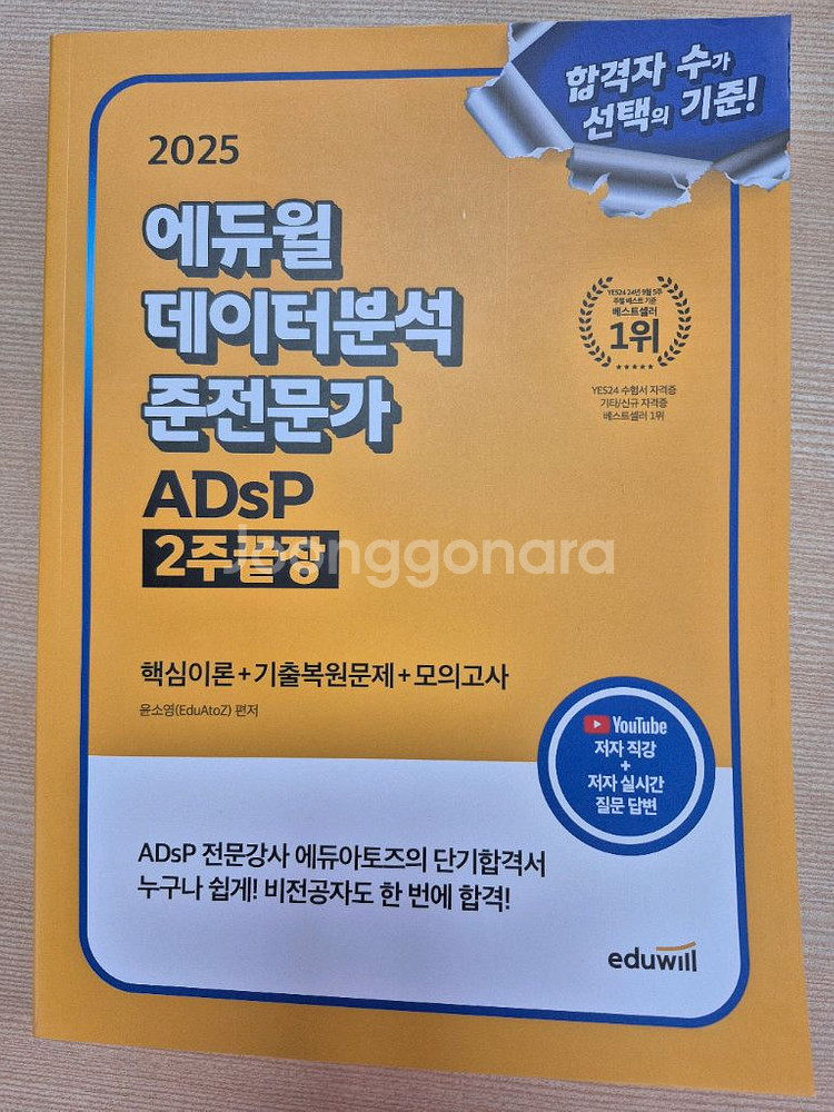 에듀윌 2025 데이터분석 준전문가(adsp) 수험도서--0