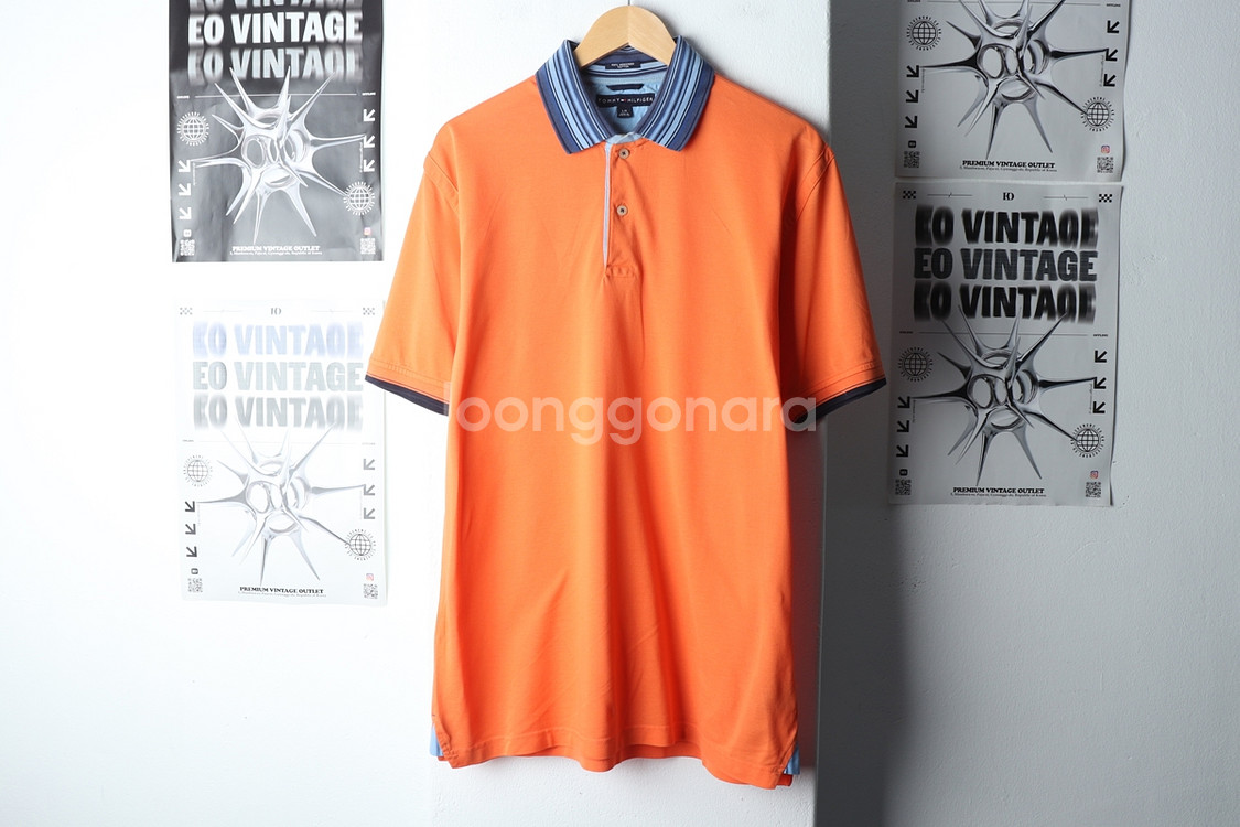 (L-XL) 타미힐피거 반팔 카라 티셔츠 주황--1