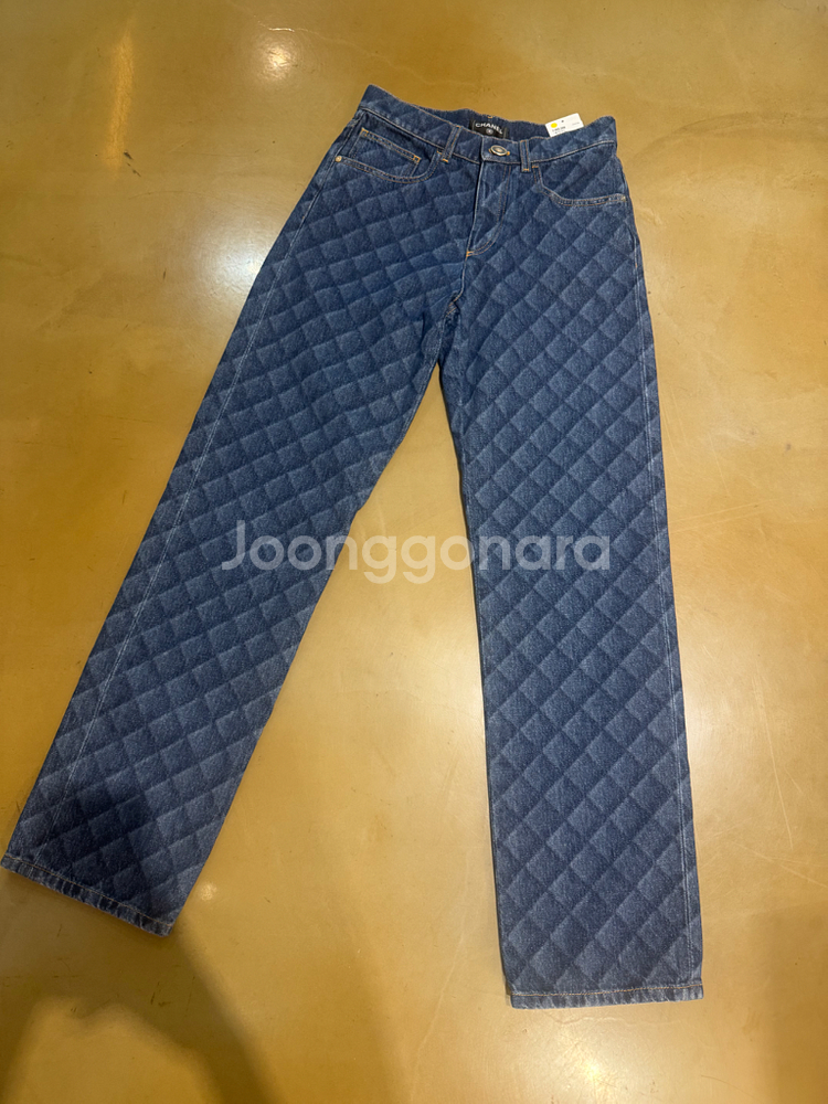 샤넬 퀼팅 데님 청바지 팬츠--1