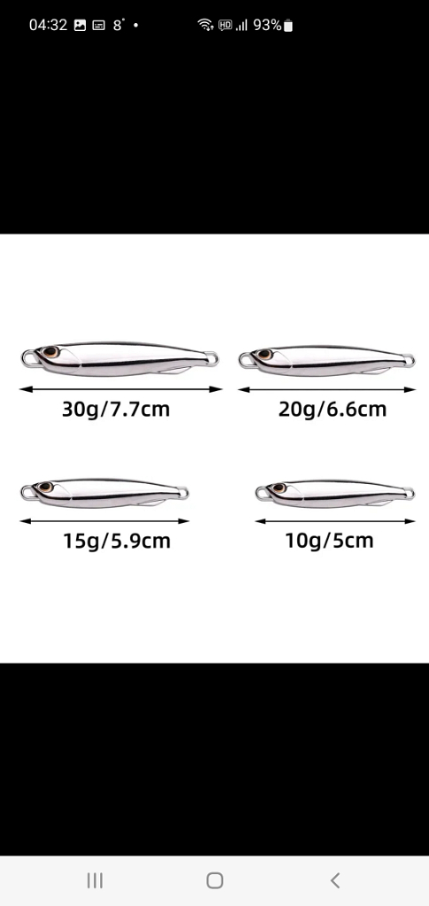루어 낚시 미끼 금속 바다 민물 태클 지그 스푼 메탈--5