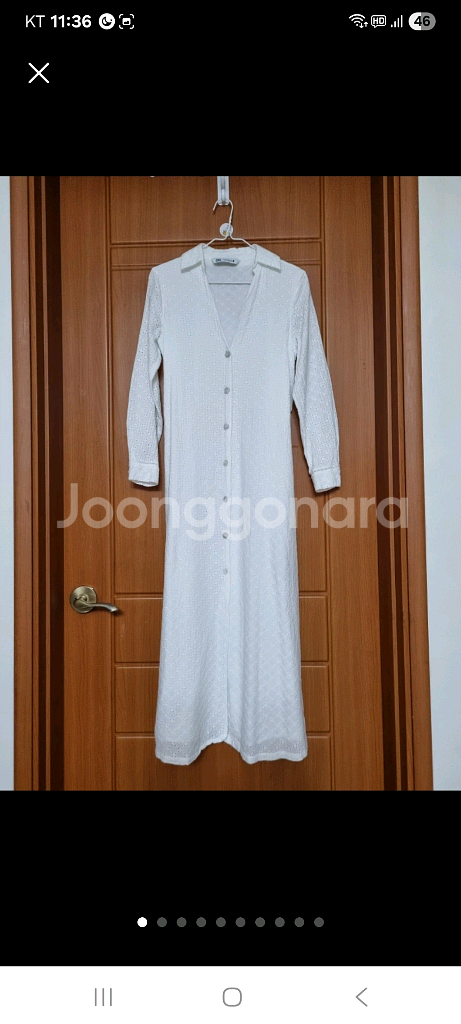 zara 화이트 아일릿 롱 원피스_새 상품--0