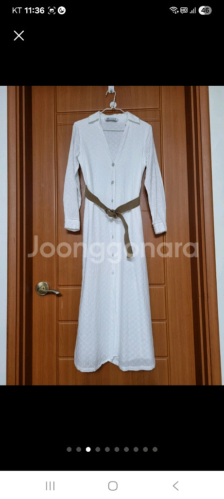 zara 화이트 아일릿 롱 원피스_새 상품--2