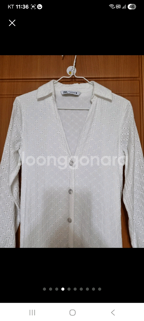 zara 화이트 아일릿 롱 원피스_새 상품--3