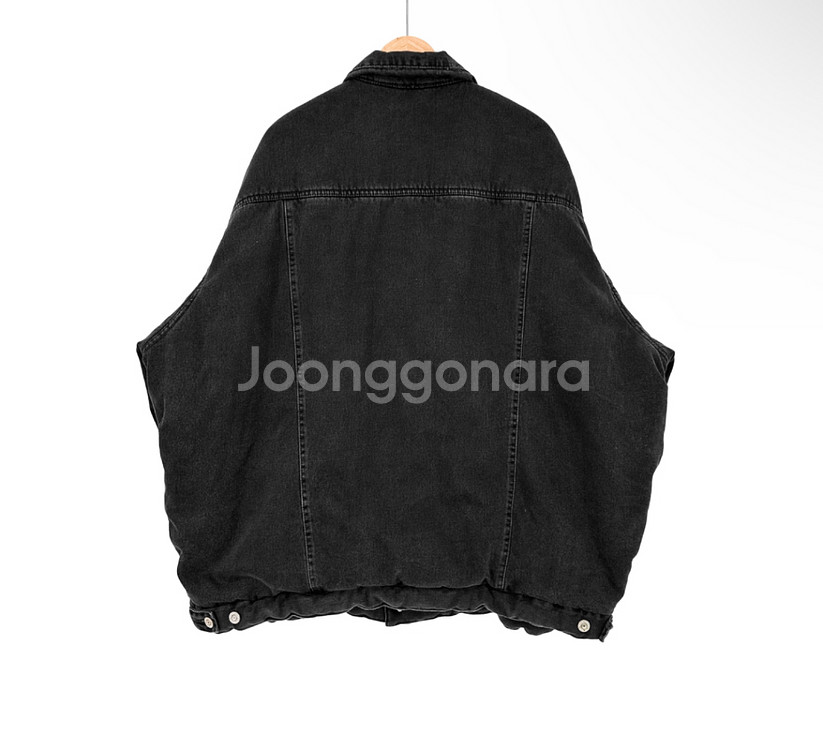 44] 발렌시아가 남성 패디드 재패니스 데님 자켓 블랙--2