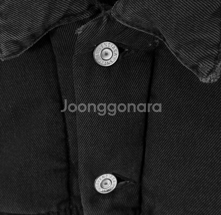 44] 발렌시아가 남성 패디드 재패니스 데님 자켓 블랙--3