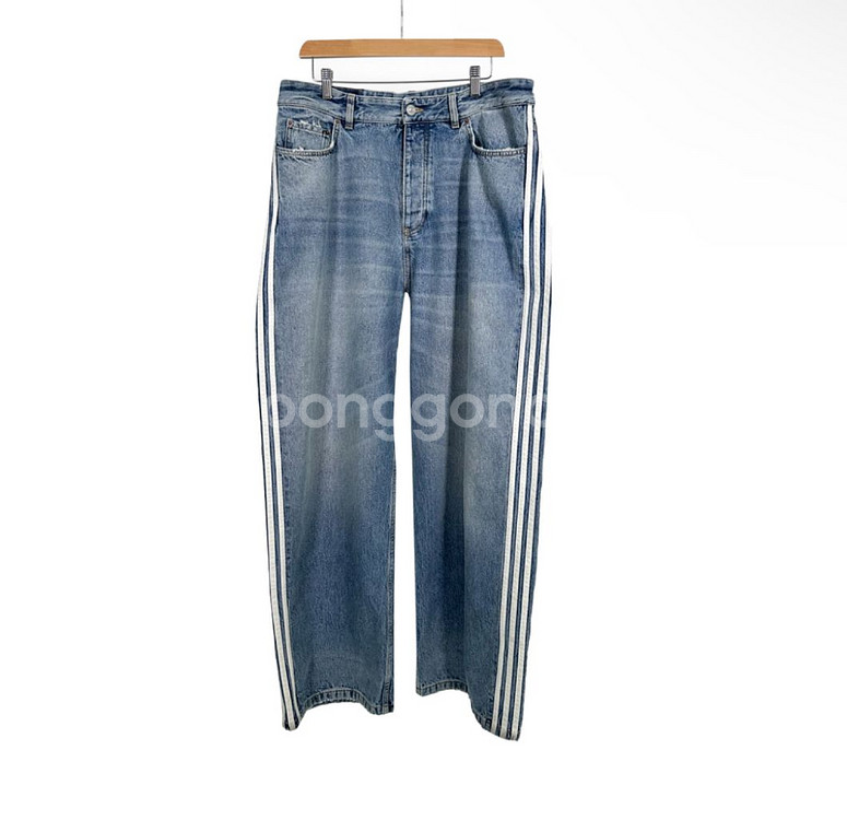[S] 발렌시아가 x 아디다스 라지 배기 트라우저 데님 팬츠 청바지 연청--0