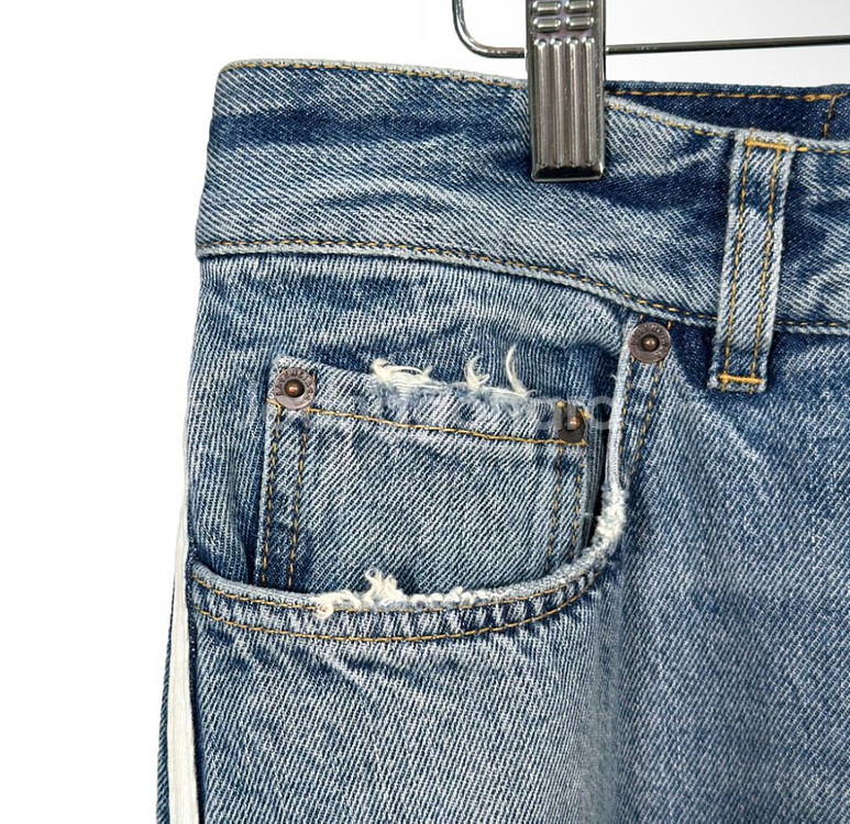 [S] 발렌시아가 x 아디다스 라지 배기 트라우저 데님 팬츠 청바지 연청--3