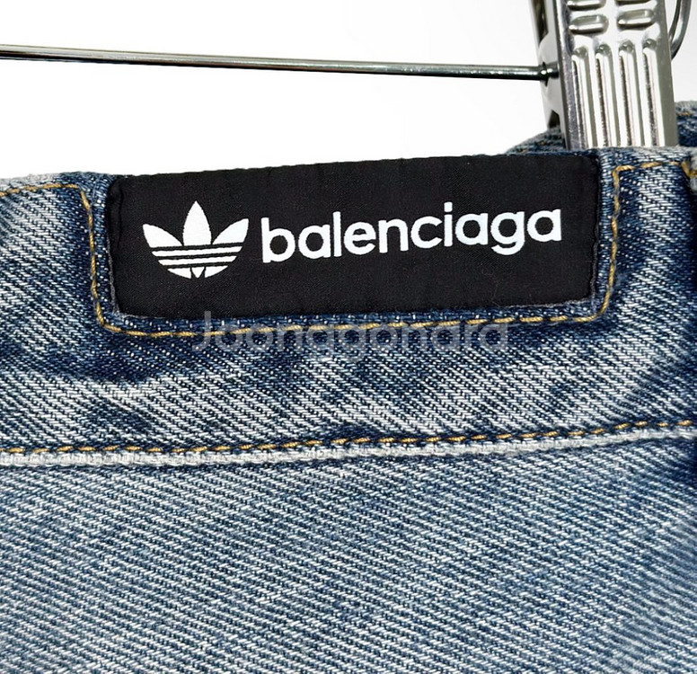 [S] 발렌시아가 x 아디다스 라지 배기 트라우저 데님 팬츠 청바지 연청--4
