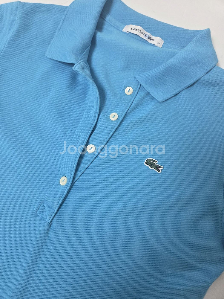 라코스테 자수 로고 카라 원피스 스카이블루(S)--7