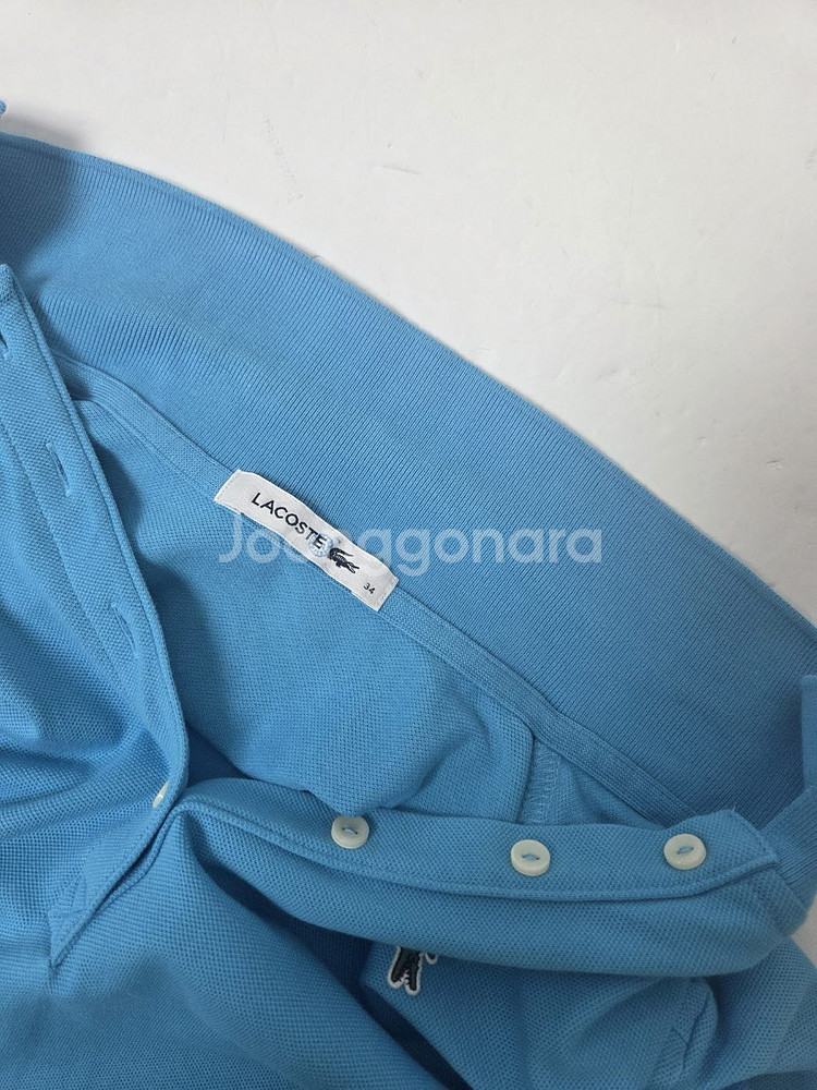 라코스테 자수 로고 카라 원피스 스카이블루(S)--3