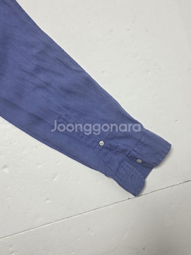 랄프로렌 린넨 커스텀핏 긴팔 셔츠 진블루(L)--2