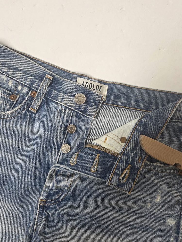 에이골디 여성 빈티지 디자인 청반바지 연블루(24)--8