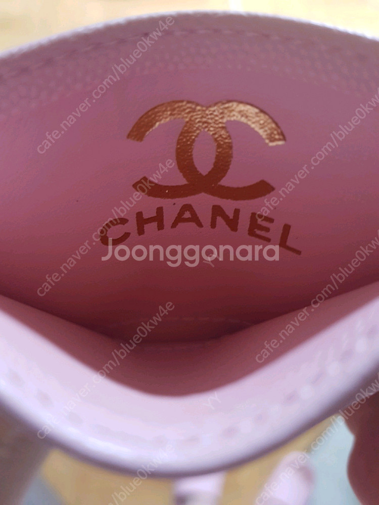 샤넬 캐비어 카드지갑 베이비핑크 새상품--2