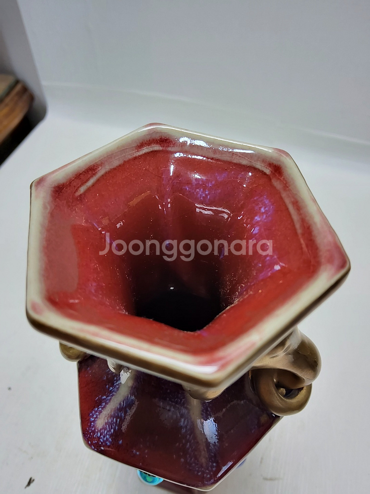 보석박힌 송대 균요 화병 높이21cm무게790g--1