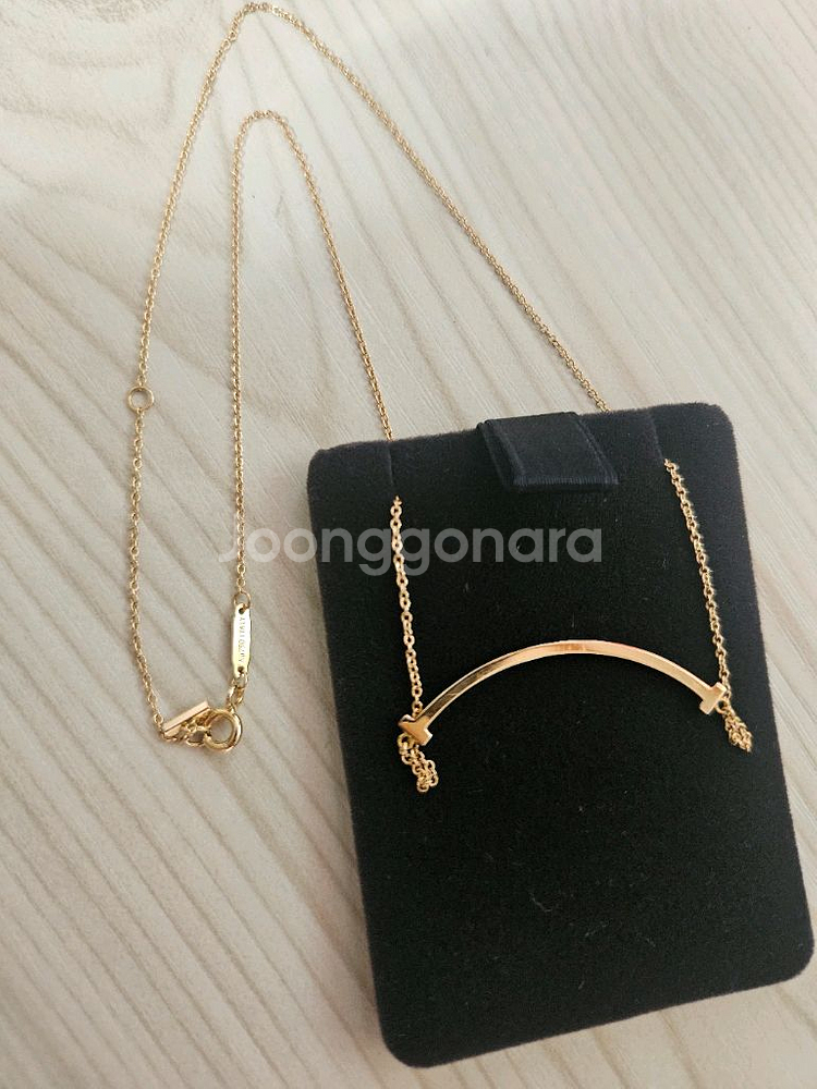 티파니앤코 스마일 T 펜던트 목걸이 로즈골드 (번개케어--1