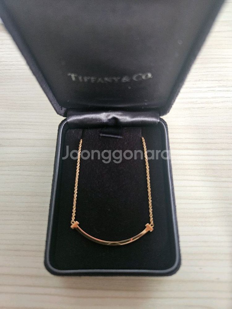 티파니앤코 스마일 T 펜던트 목걸이 로즈골드 (번개케어--4