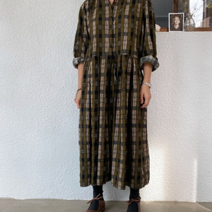La grace 체크 롱원피스