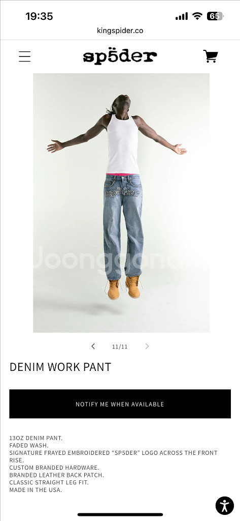 SP5DER DENIM WORK PANT 스파이더 데님--9