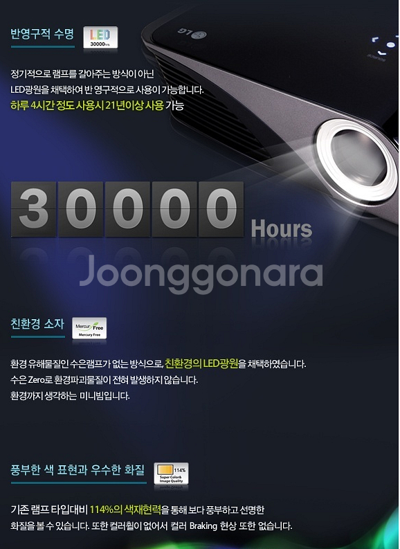 LG 미니빔 프로젝터 HS200W--2