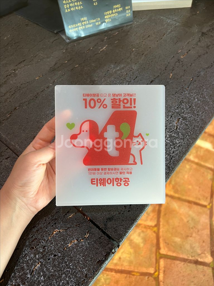 티웨이항공 애견동반 10% 할인 카페 스탠드--0