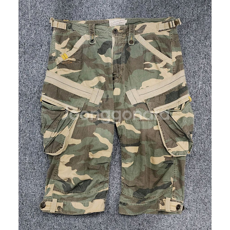 아비렉스 밀리터리 카모 카고 하프팬츠 반바지 XL--0
