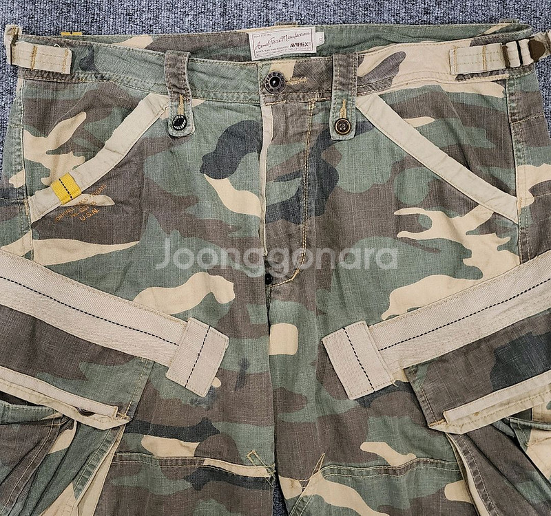 아비렉스 밀리터리 카모 카고 하프팬츠 반바지 XL--2