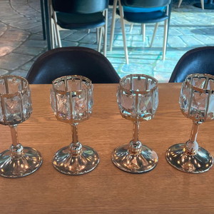 골드 크리스탈 캔들 홀더 4개 일괄