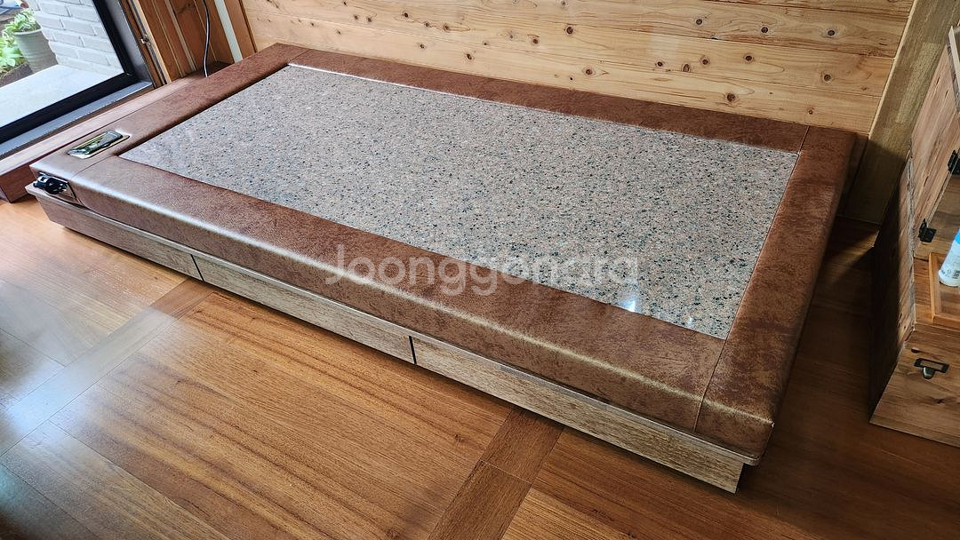 (새거)맥반석싱글돌침대와 맞춤원목프레임 함께 판매합니다--0