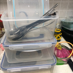 김치통 3개 +수저