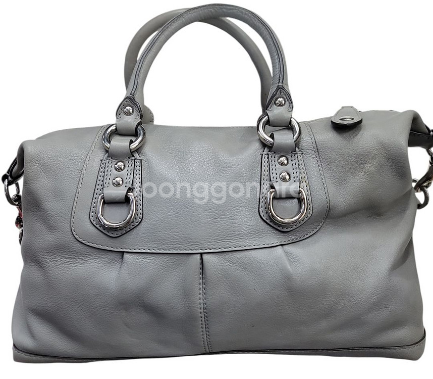 코치 매디슨 가죽 토트백 숄더백 그레이--1