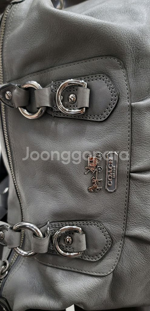코치 매디슨 가죽 토트백 숄더백 그레이--3