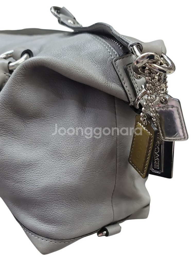 코치 매디슨 가죽 토트백 숄더백 그레이--5