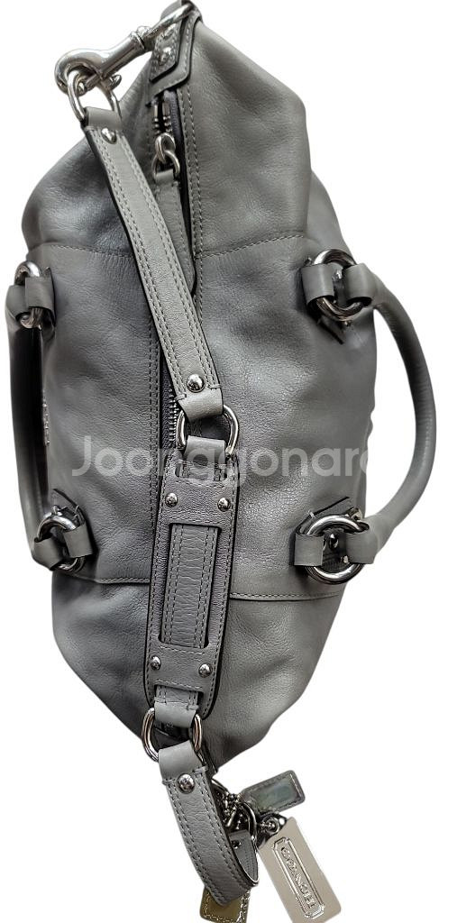 코치 매디슨 가죽 토트백 숄더백 그레이--4