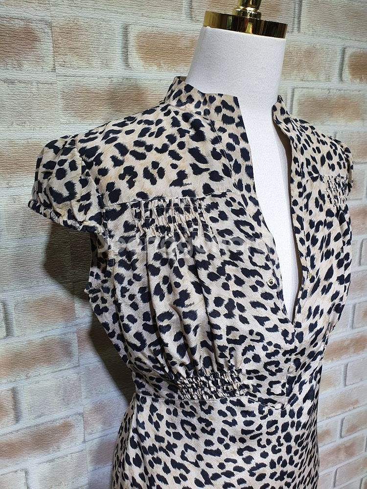 SEEby끌로에 정품 100% 실크 레오파드블라우스55--4