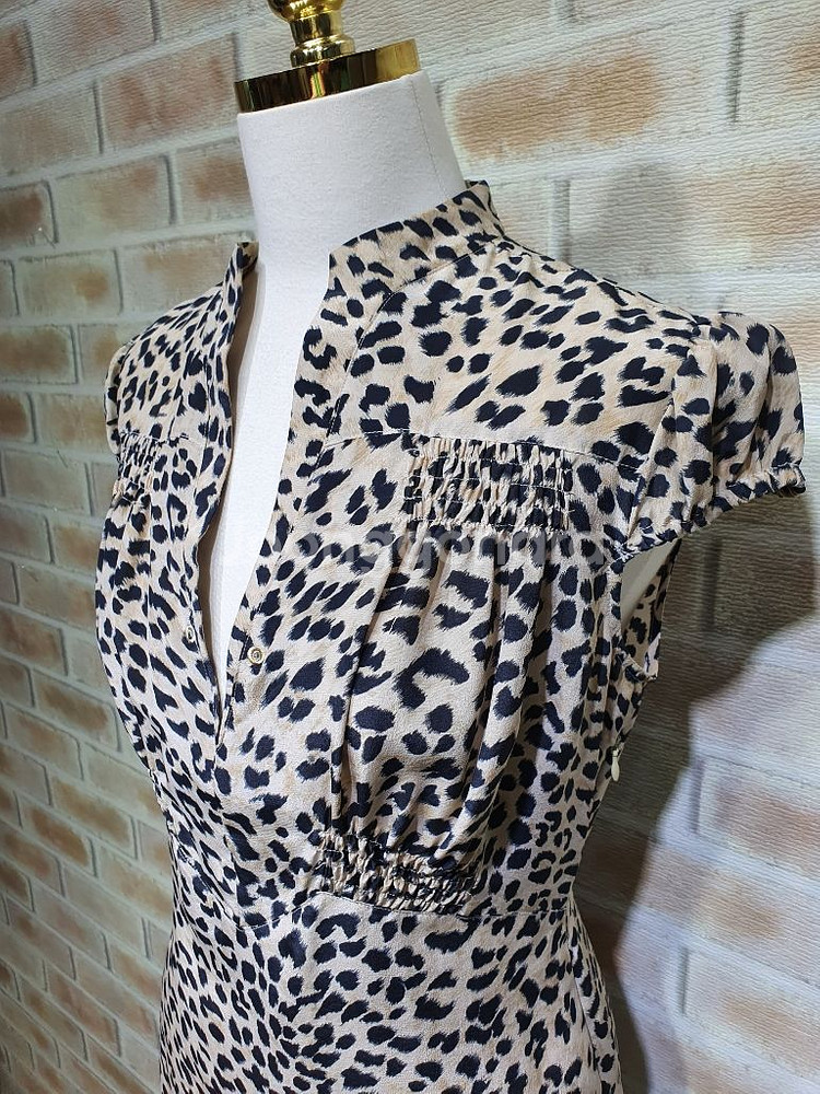 SEEby끌로에 정품 100% 실크 레오파드블라우스55--5