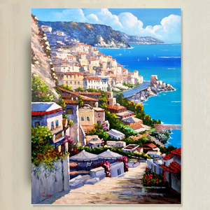 그리스 산토리니 유화그림40호