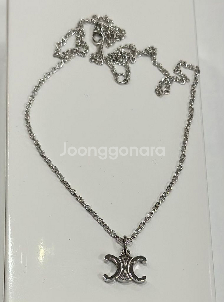 새제품 14k 셀린 목걸이 45cm 화이트골드--2