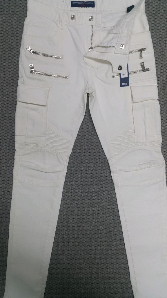 발망스타일(스판) 흰청바지 30인치(No.645)새상품 이미지